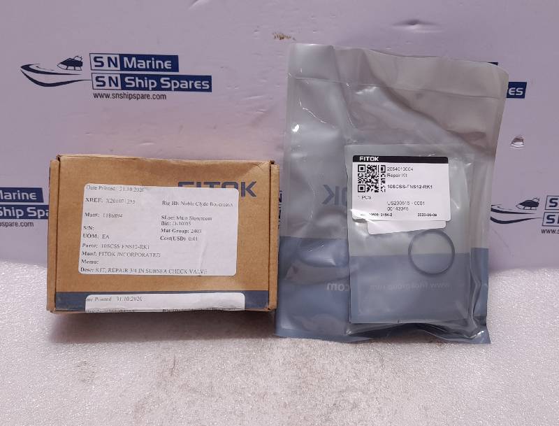 Fitok 2054010004 Repair Kit 10SCSS-FNS12-RK1 ¾In Subsea Check Valve Repair Kit