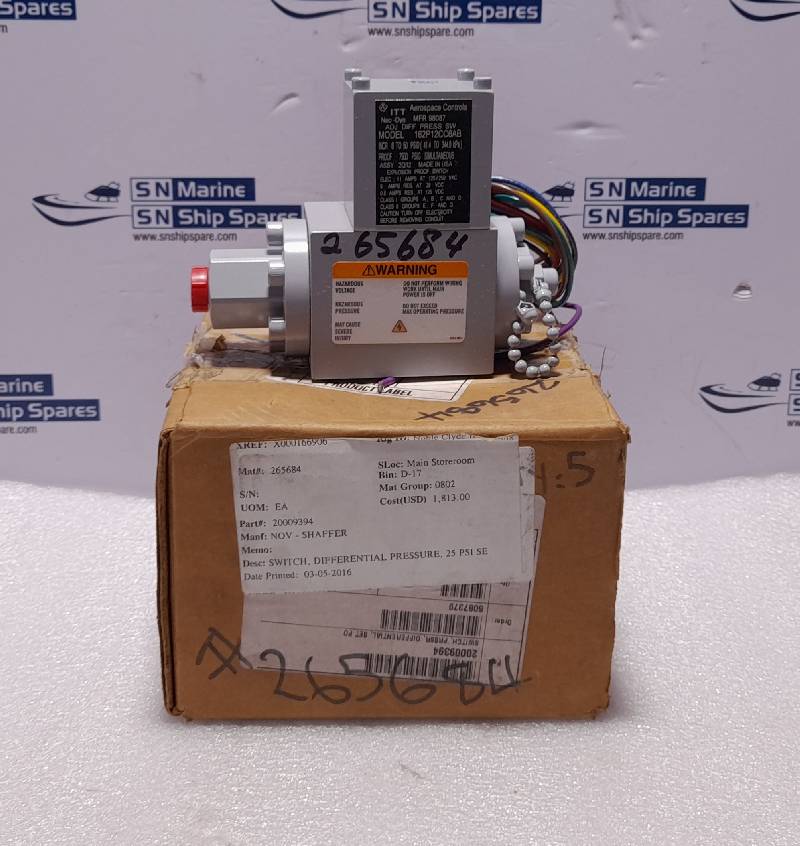 ITT Neo Dyn 162P12CC6AB Adjustable Differential Pressure Switch Nov 20009394