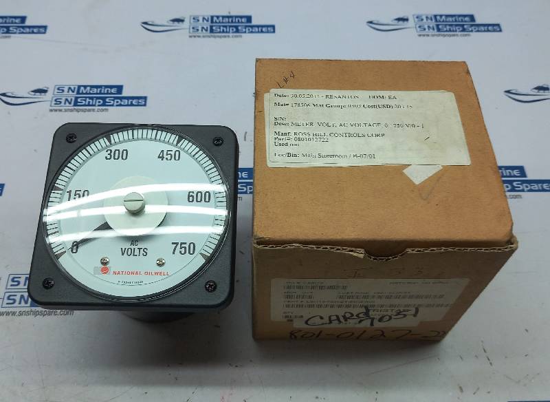 Standard Electric LS-110 AC Voltage Meter 0-750V 150Vac NOV 230073