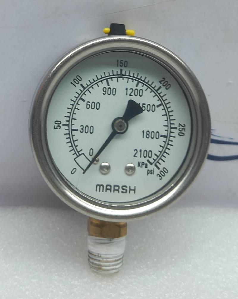 Marsh J7658P Oil Filled Pressure Gauge 0-300Psi 0-2100KPa