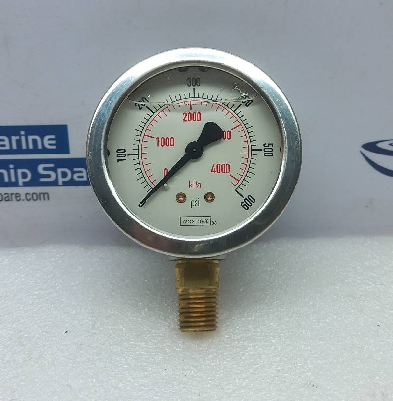 Noshok 25-901-600 Pressure Gauge 0-600Psi 0-4000kPa Marsh J7664P