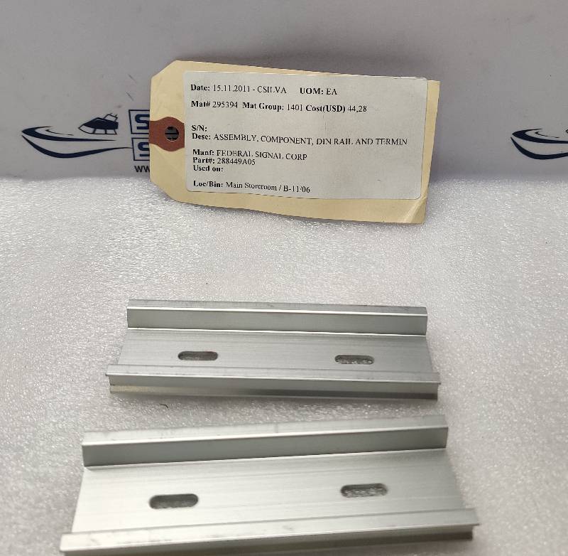 Federal Signal 288449A05 Rail And Termin Din Component Assembly 2PCs In Lot