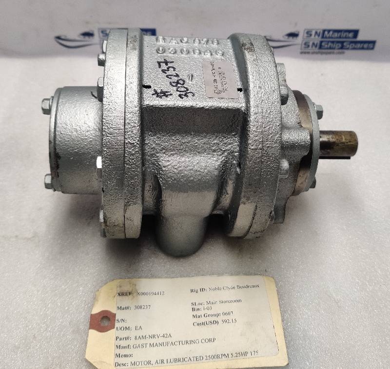 Gast 8AM-NRV-42A Air Lubricator Motor 2500RPM 5.25Hp RAC878