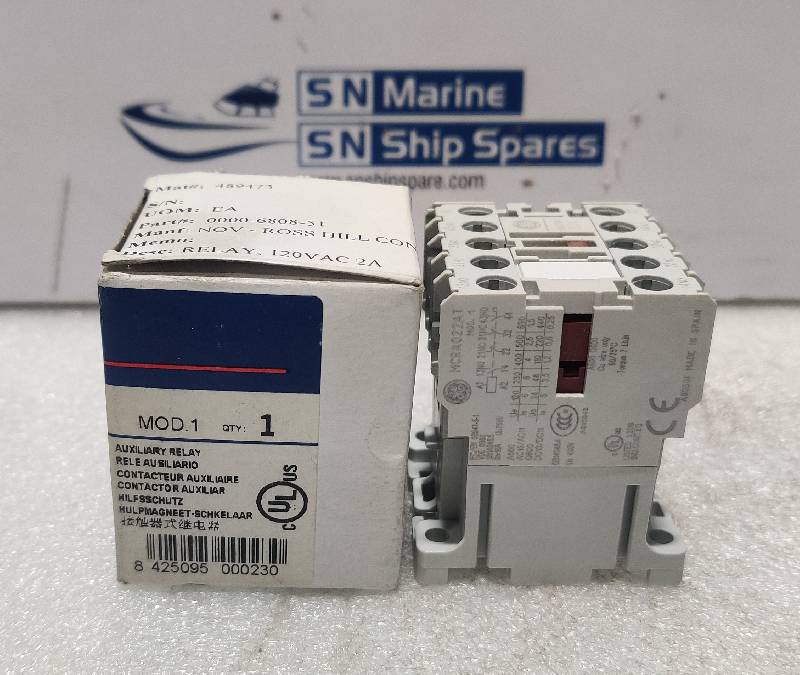 General Electric MCRA022ATJ Auxiliary Relay 120Vac 2A NOV 0000-6808-51