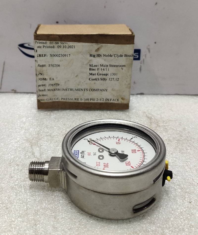 Wika 232.50.063 Pressure Gauge 0-160Psi 1/4NPT Marsh J7652P