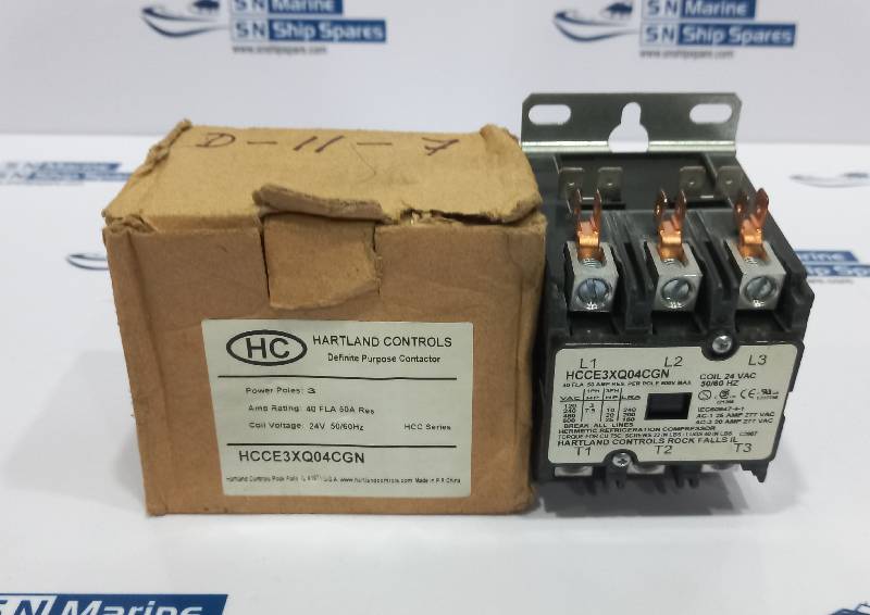 Hartland Controls HCC E3XQ04CGN Definite Purpose Contactor 3P 40FLA 50A Res