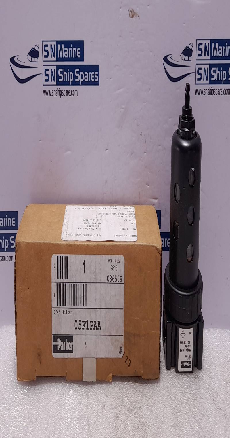 Parker 05F1PAA ¼” Filter Pmax 150 PSI 1000 kPa Tmax 125F 52C