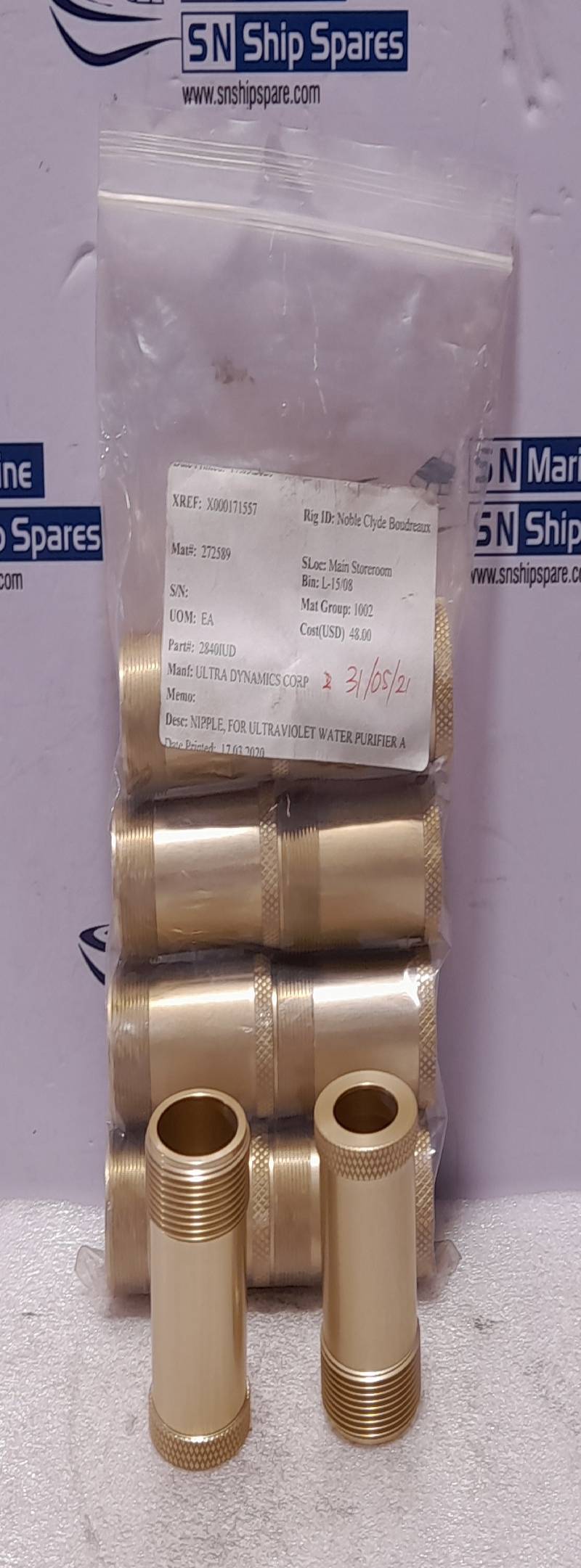 Ultra Dynamics 2840IUD Nipple For Ultraviolet Water Purifier 