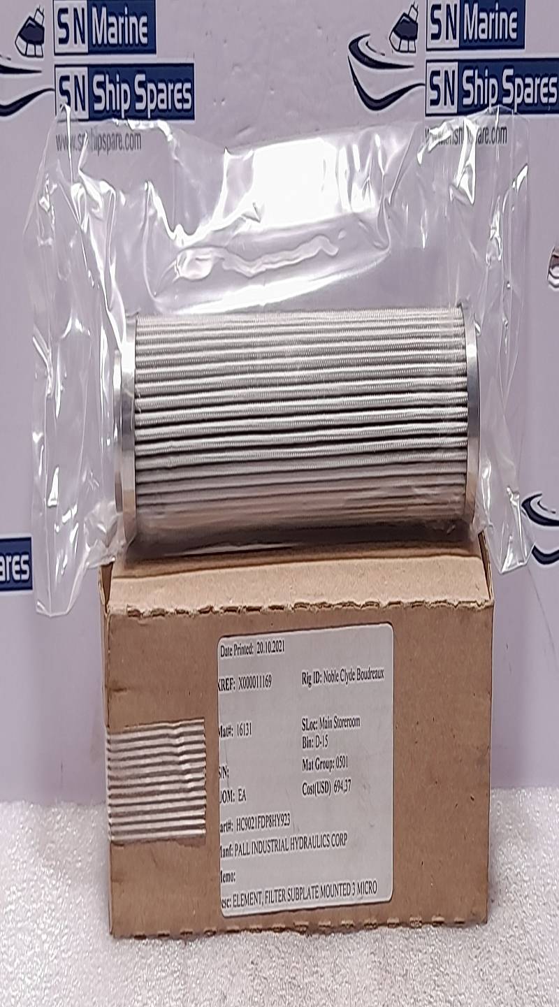 Pall HC9021FCP8HY923 Coralon Filter Element Subplate Mounted 3 Micron