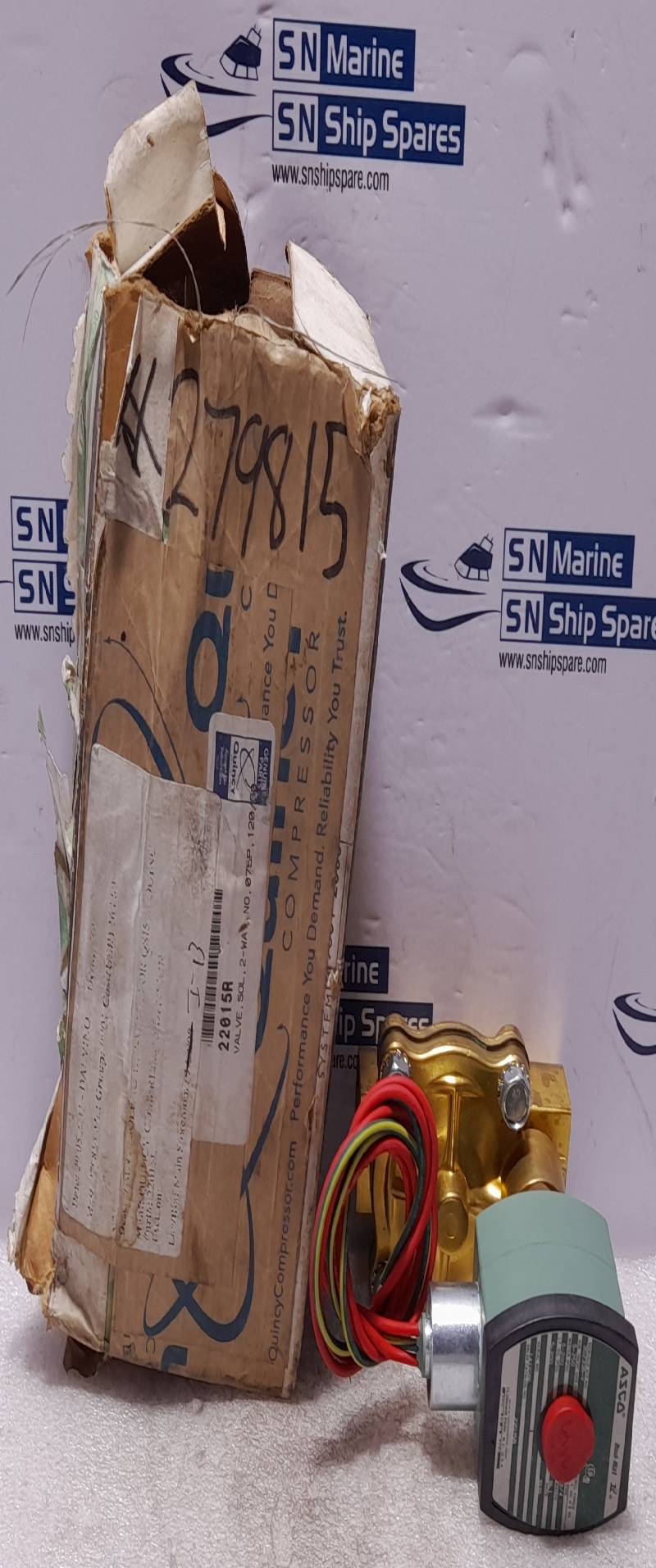 Asco 22015R Solenoid Valve Quincy 22015R Rebuild Kit 302336-V Pipe ¾ 16.1W