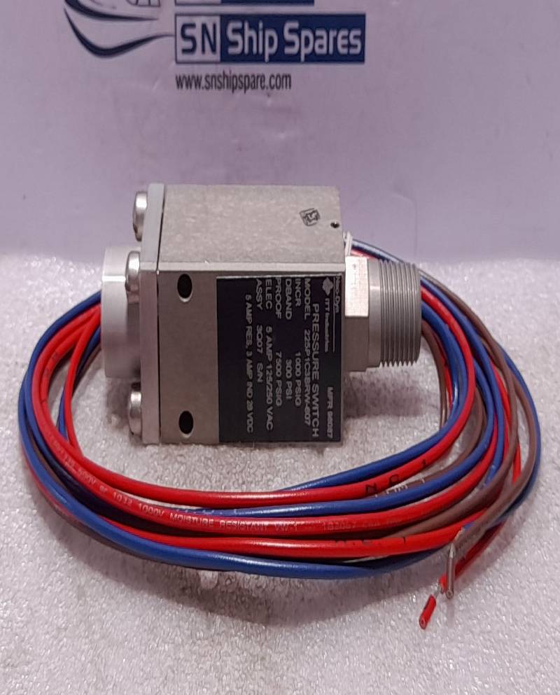 ITT Neo Dyn 225P1C3BRW-607 Pressure Switch Proof 7500PSIG INCR 1000PSIG DBAND 300PSI