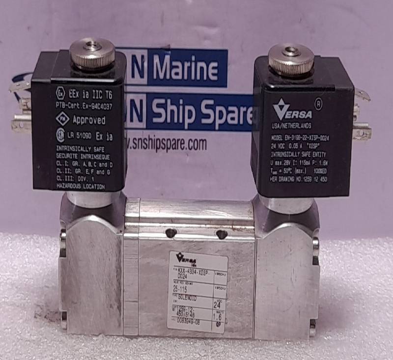 Versa KXX-4334-XISP-D024 Solenoid Valve 24VDC 1.6W 25-115 PSIG