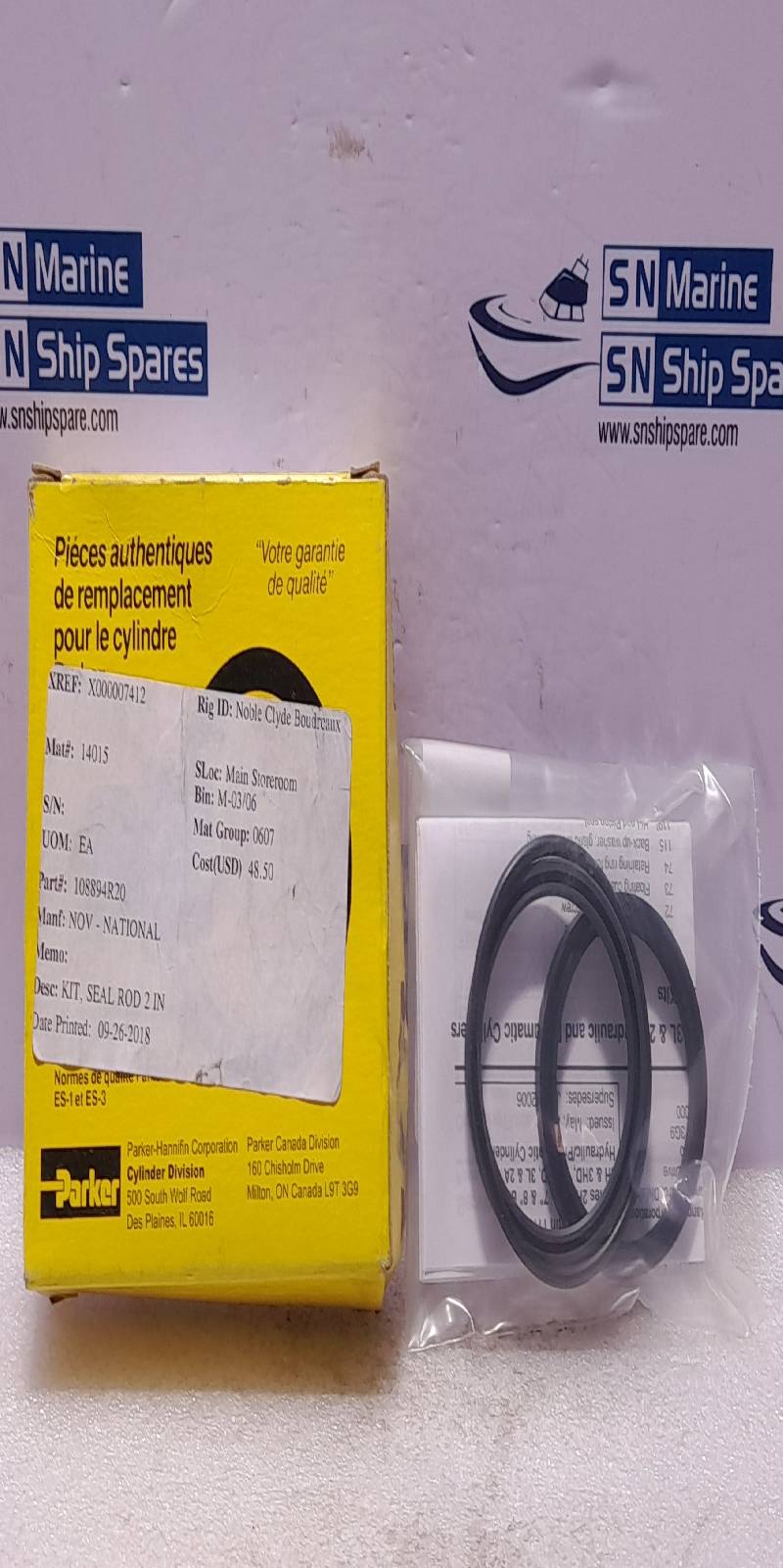 Parker RK2HLTS201 2 Tuff Seal 2H-3L-VH Kit NOV 108894R20 Seal Rod Kit 2In