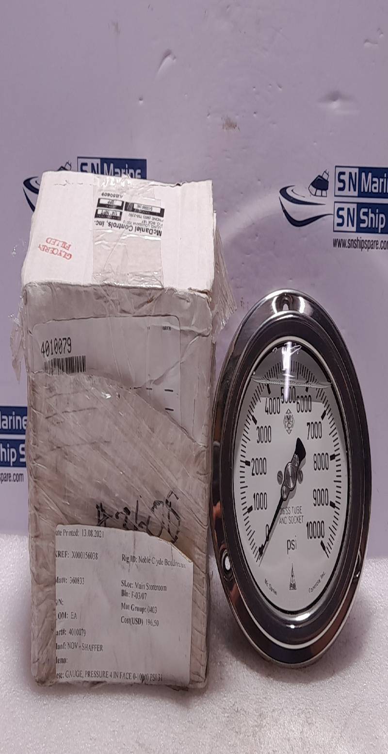 McDaniel Controls 0-10000 PSI ½” NPT Pressure Gauge NOV Varco 4010079