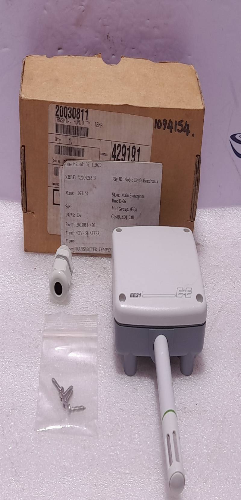 E+E Elektronik EE21-FT6A26/T24 Humidity Temperature Transmitter NOV Shaffer 20030811+20
