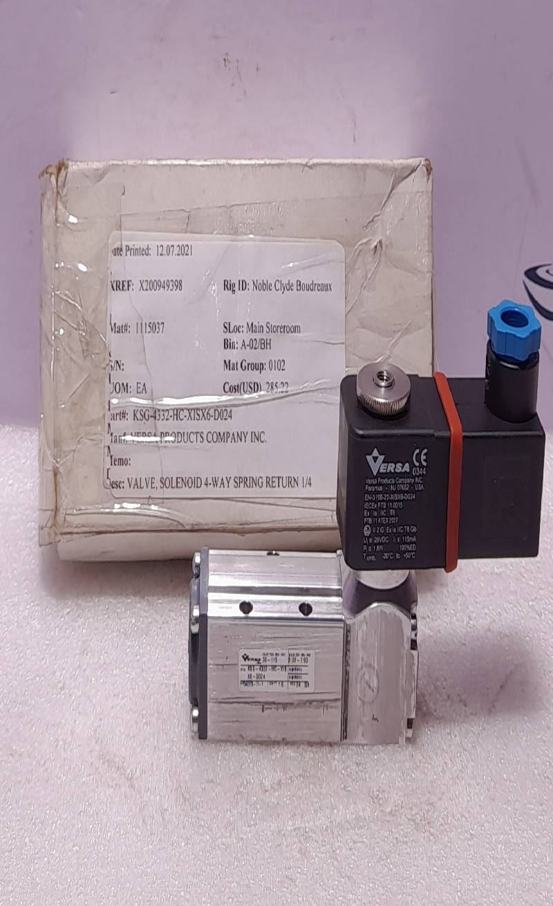 Versa KSG-4332-HC-XISX6-D024 Four-Way Valve EN-3198-22-XISX6-D024 24VDC 1.6W