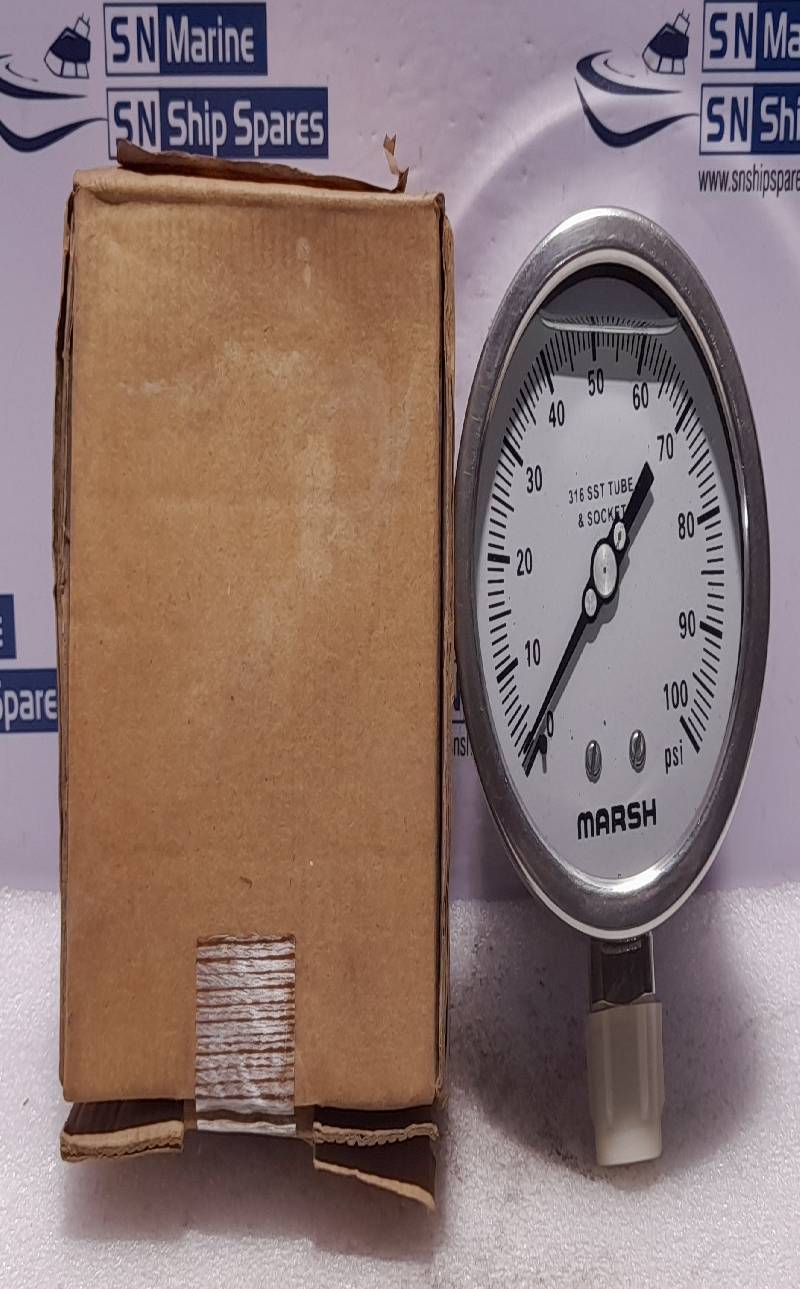 Marsh Bellofram H20948PE Pressure Gauge 100MM QUAL ½ NPT 0-100 PSI