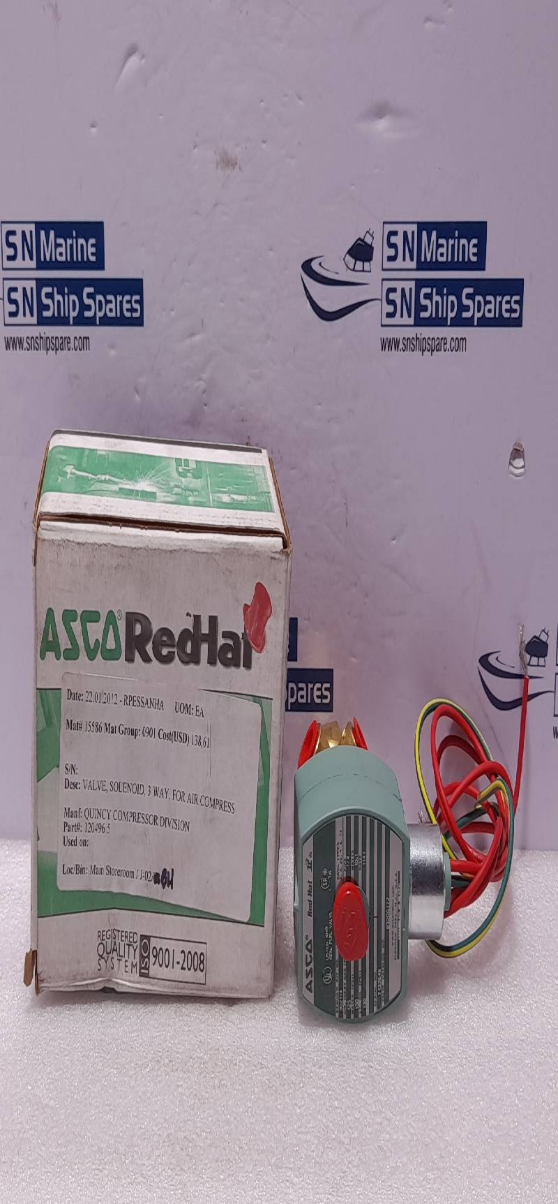 Asco 8320G172 Solenoid Valve MP-C-080 Coil 238610-032-D 110V50Hz 120V60Hz 10.1W