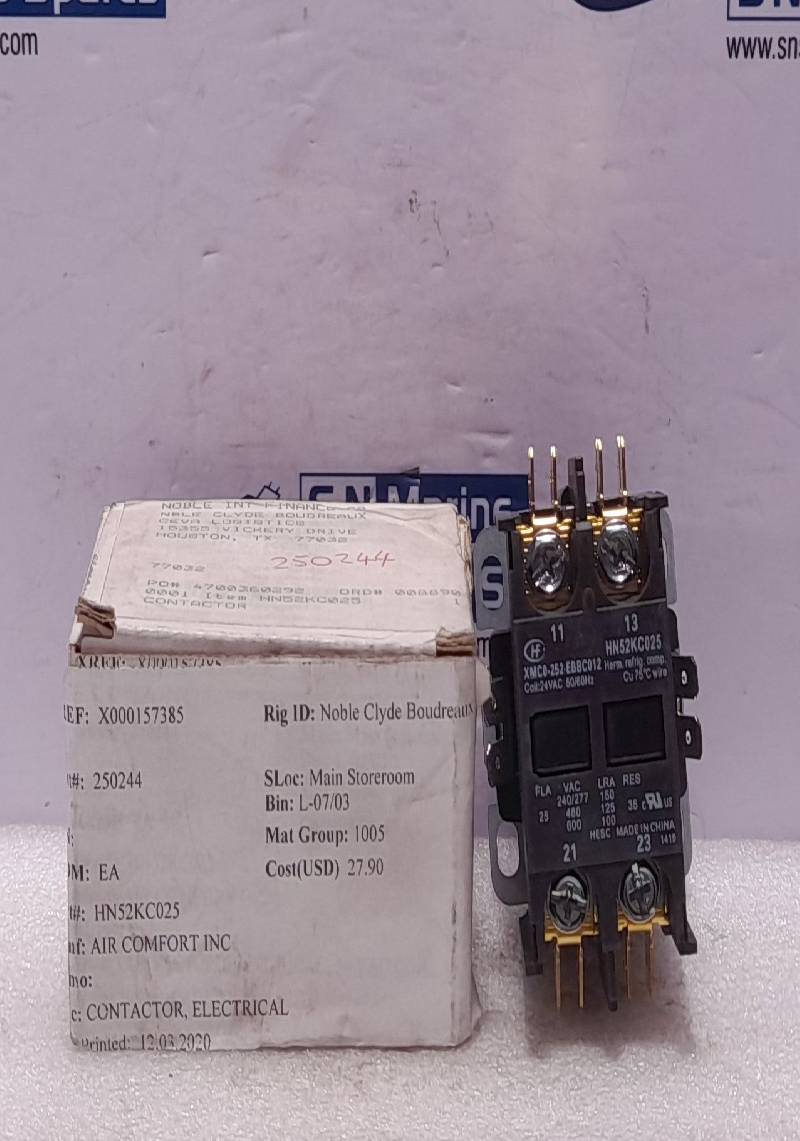 Hongfa XMC0-252-EBBC012 Contactor 24VAC 50/60Hz HN52KC025