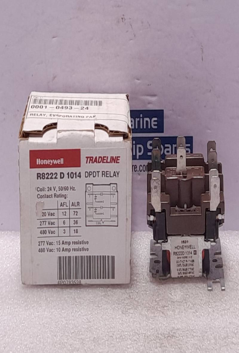 Honeywell R8222 D 1014 DPDT Relay 24V 50/60Hz NOV Ross Hill 0001-0493-24
