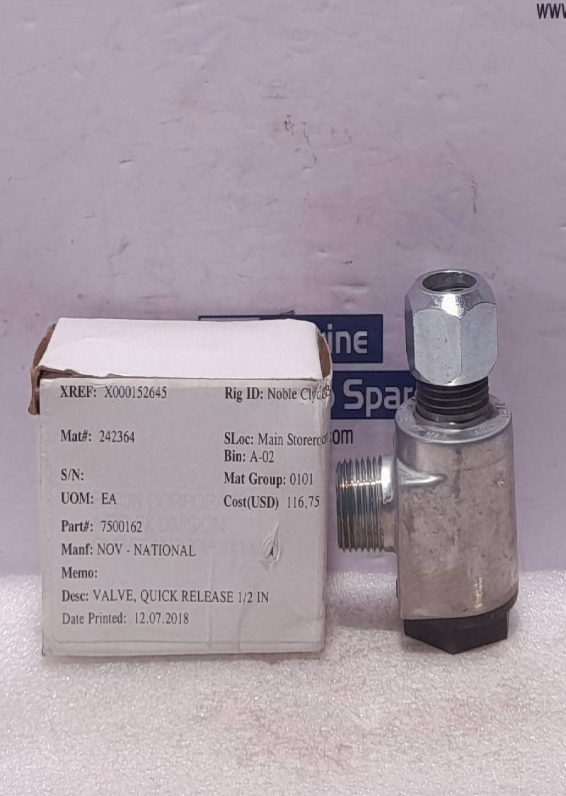 Eaton Airflex 145407DF ½ QRV Quick Release Valve NOV 7500162 