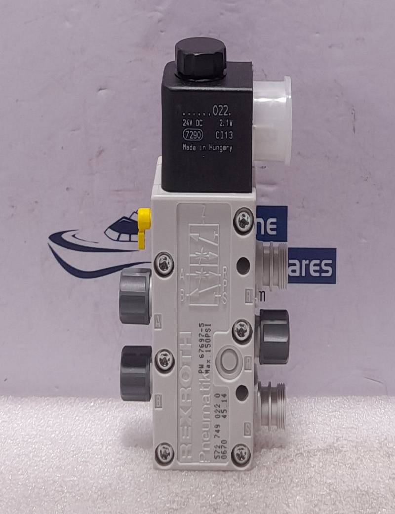 Rexroth 572 749 022 0 Solenoid Valve PW 67697-5 Max 150 PSI 24VDC 2.1W