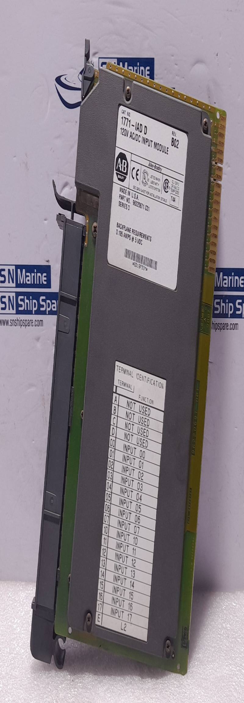 Allen Bradley 1771-IAD D Rev B02 120V AC/DC Input Module 96220671 C01