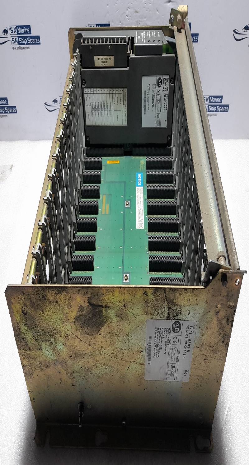 Allen Bradley 1771-ASB Remote I/O Adapter Module With 1771-A3B1 12 Slot I/O Chassis