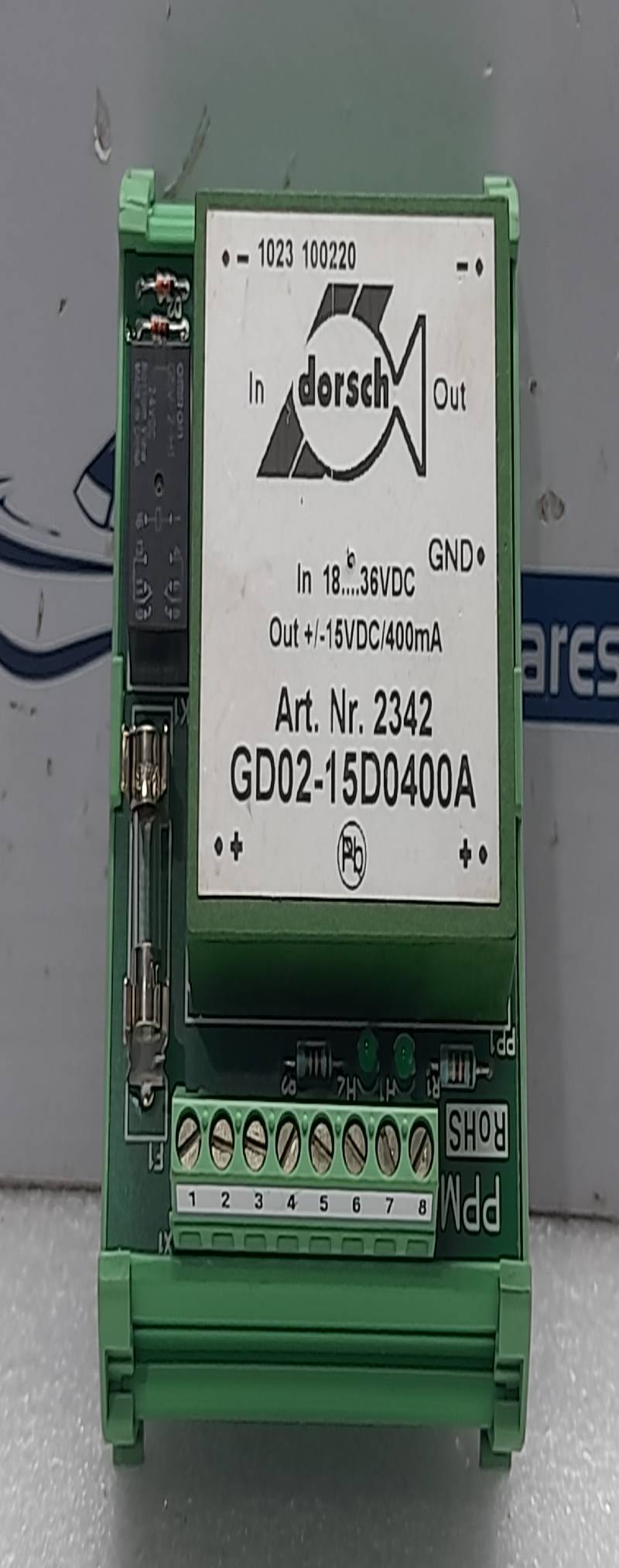Lips PPM W006927732 Dorsch 2342 GD02-15D0400A PCB In 18-36VDC Out ±15VDC 400mA