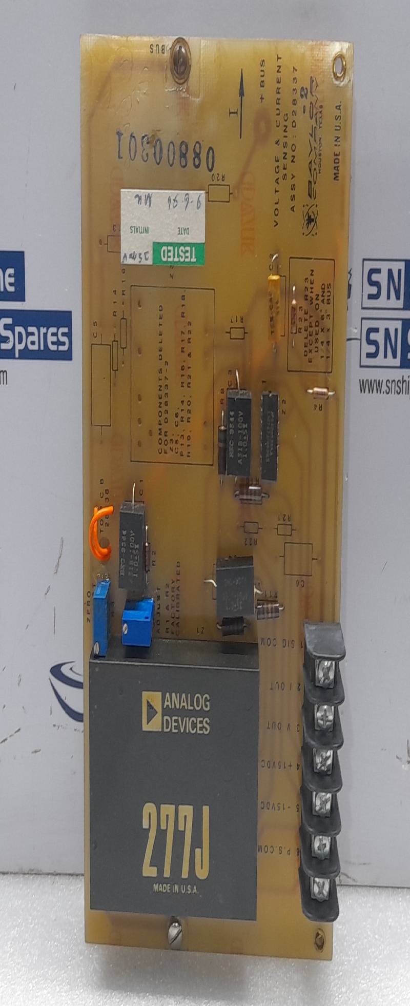 Baylor D28337-2 Voltage & Current Sensing Circuit Board PCB 277J D283372