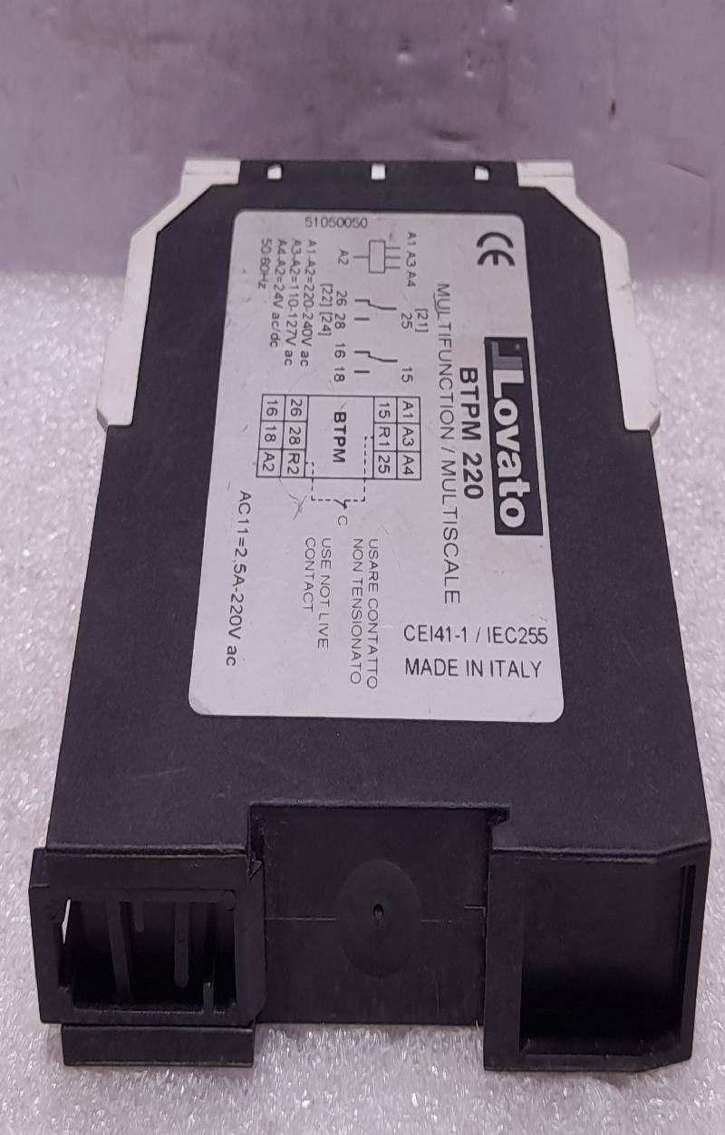 Lovato BTPM 220 Multifunction Time Relay 220-240V AC 110-127V AC 24V AC/DC