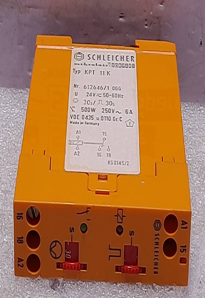 SCHLEICHER KPT 11 K Timer Relay 24V 50-60Hz 30s 500W 250V~ Nr. 612646/1 066
