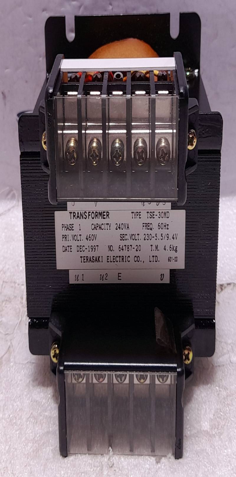 Terasaki Electric TSE-30MD Transformer PHASE1 240VA Freq 60Hz 460V/230-5.5/9.4V