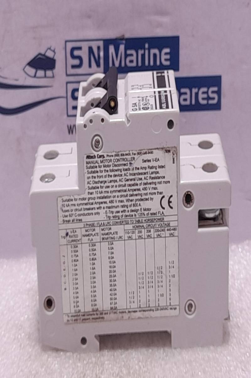 Altech Corp G5A Manual Motor Controller 480Y/277V AC 10Ka ABL SURSUM 2GU5 Series V-EA