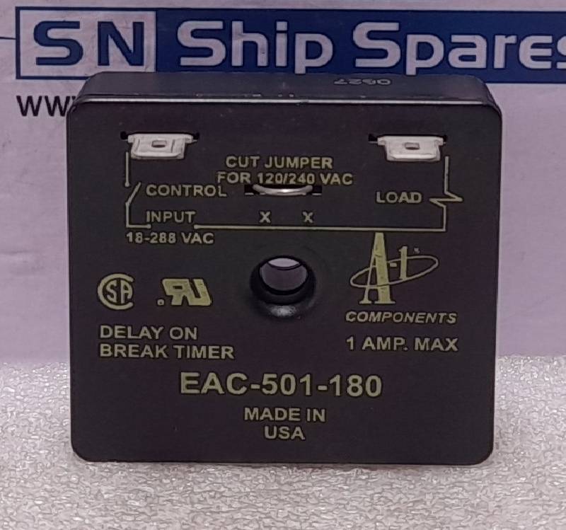 EAC-501-180 Delay On Break Timer 18-288 VAC 1AMP.MAX NOV 1050942 2PCs In Lot