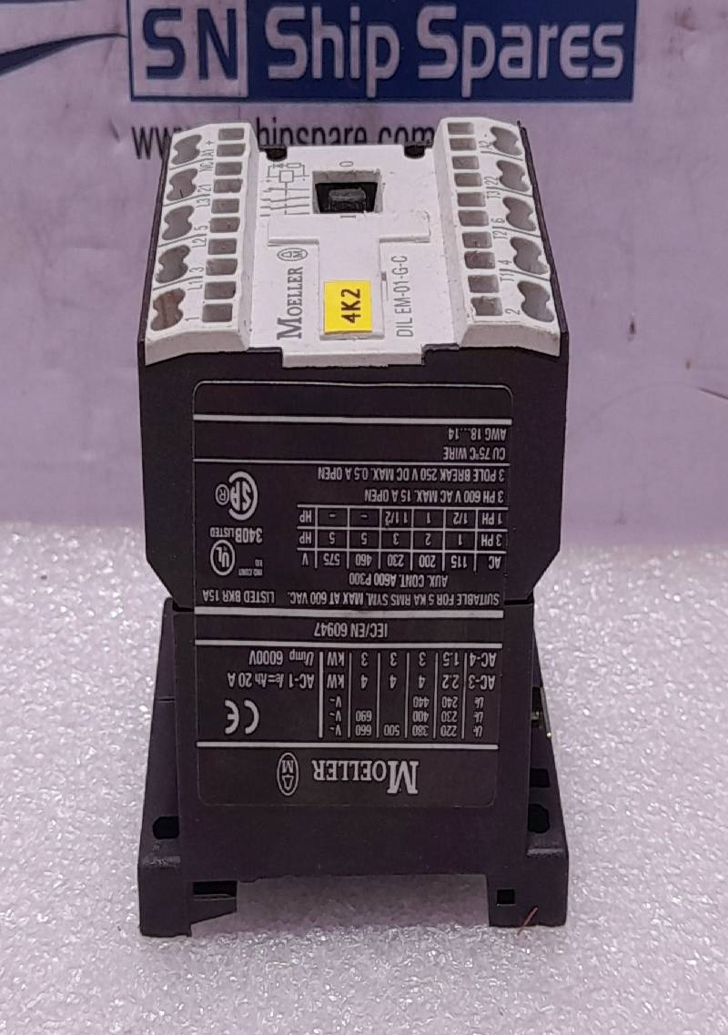 Moeller DIL EM-01-G-C Contactor Relay Uimp: 6000V AC-1 Ie=Ith 20A