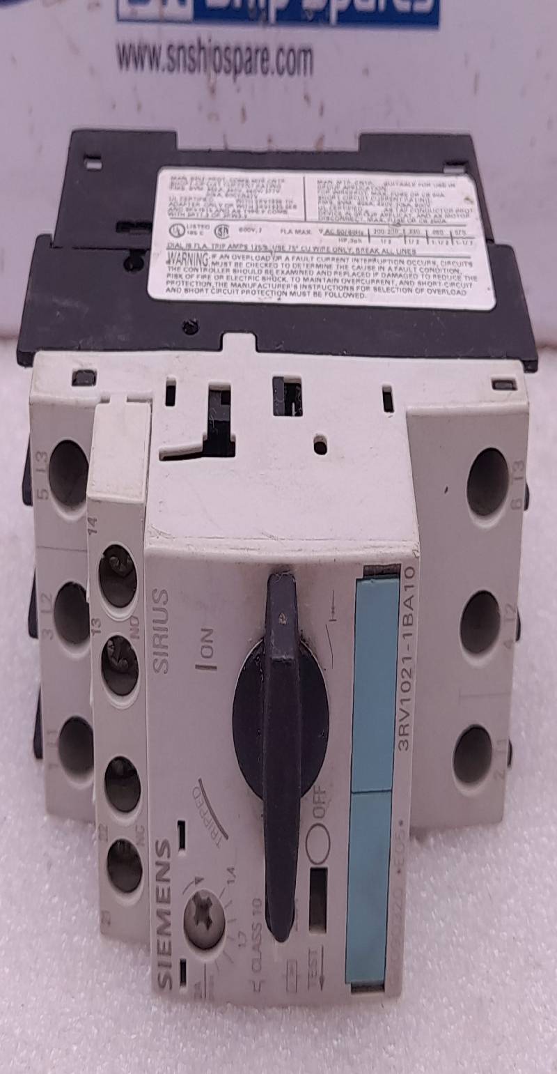 Siemens 3RV1021-1BA10 Motor Protection Circuit Breaker 1.4-2A