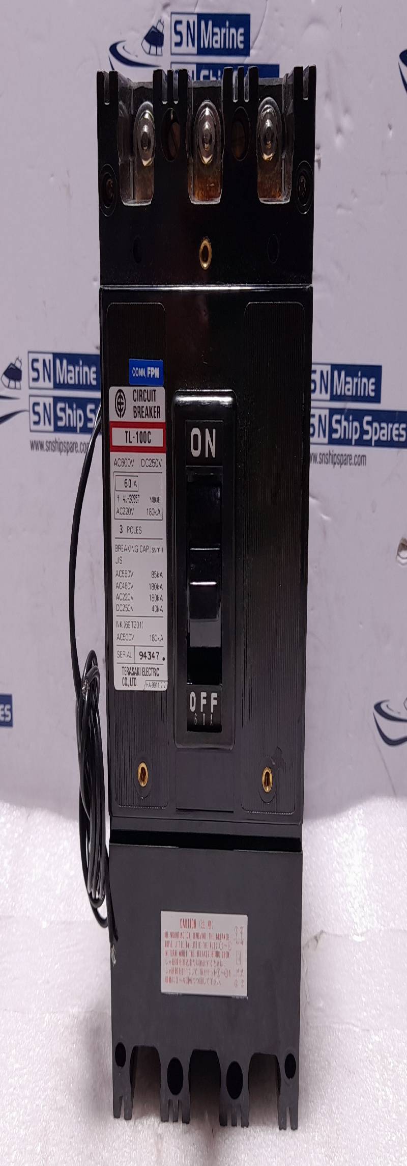 Terasaki Electric TL-100C Circuit Breaker 60A 3P AC200-480V 50/60Hz