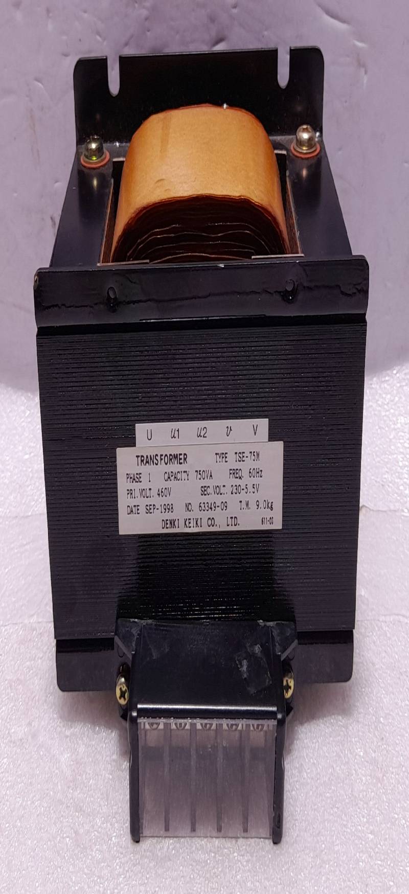 Denki Keiki TSE-75M Transformer PHASE1 750VA Freq.60Hz 460230-5.5V