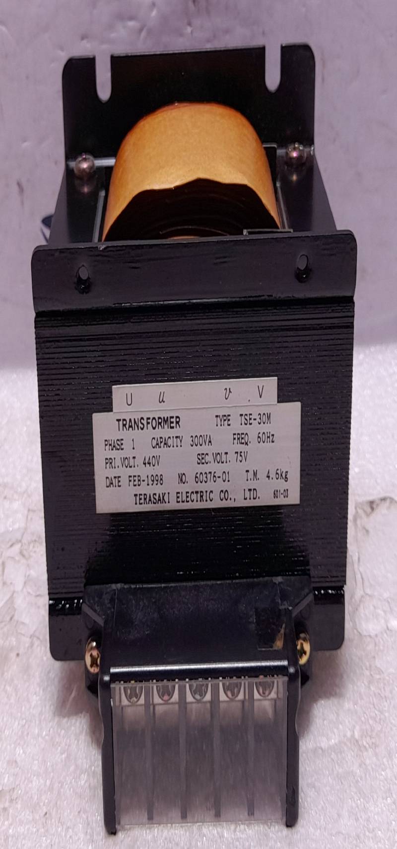 Terasaki Electric TSE-30M Transformer PHASE1 300VA Freq 60Hz 440V-75V