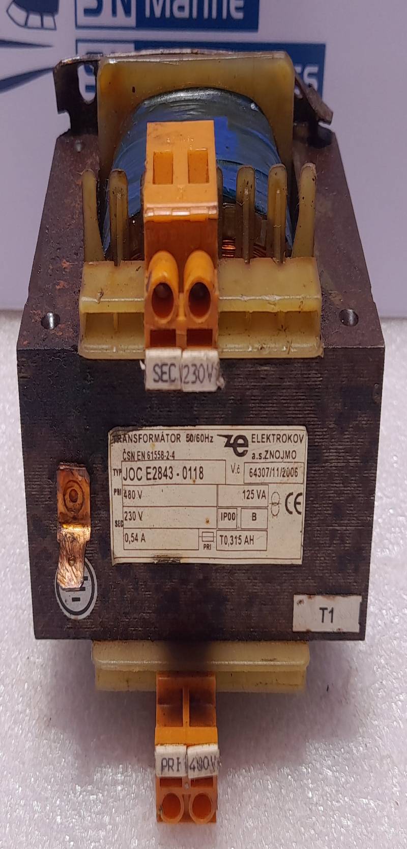 ELEKTROKOV JOC E2843-0118 Transformer Pri: 480V SEC: 230V 125VA 50/60Hz