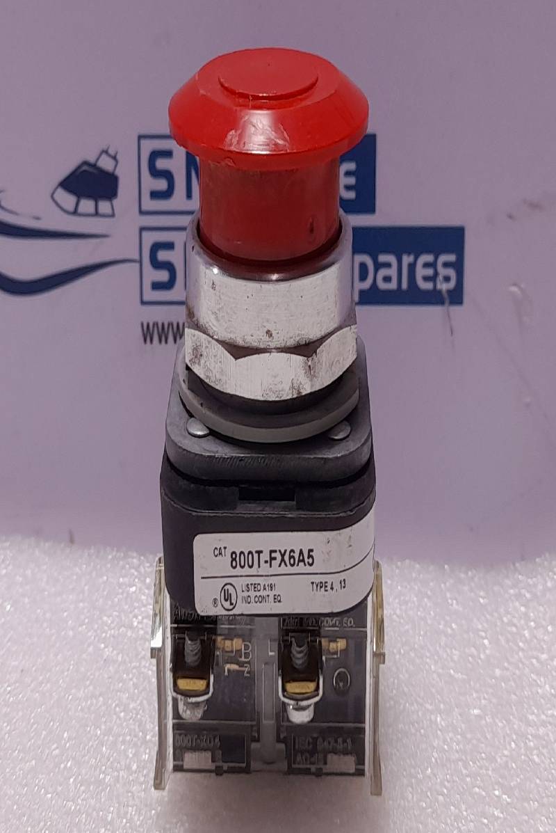 Allen Bradley 800T-FX6A5 Push Pull 2 Position Mushroom Red 2NCLB Ser T