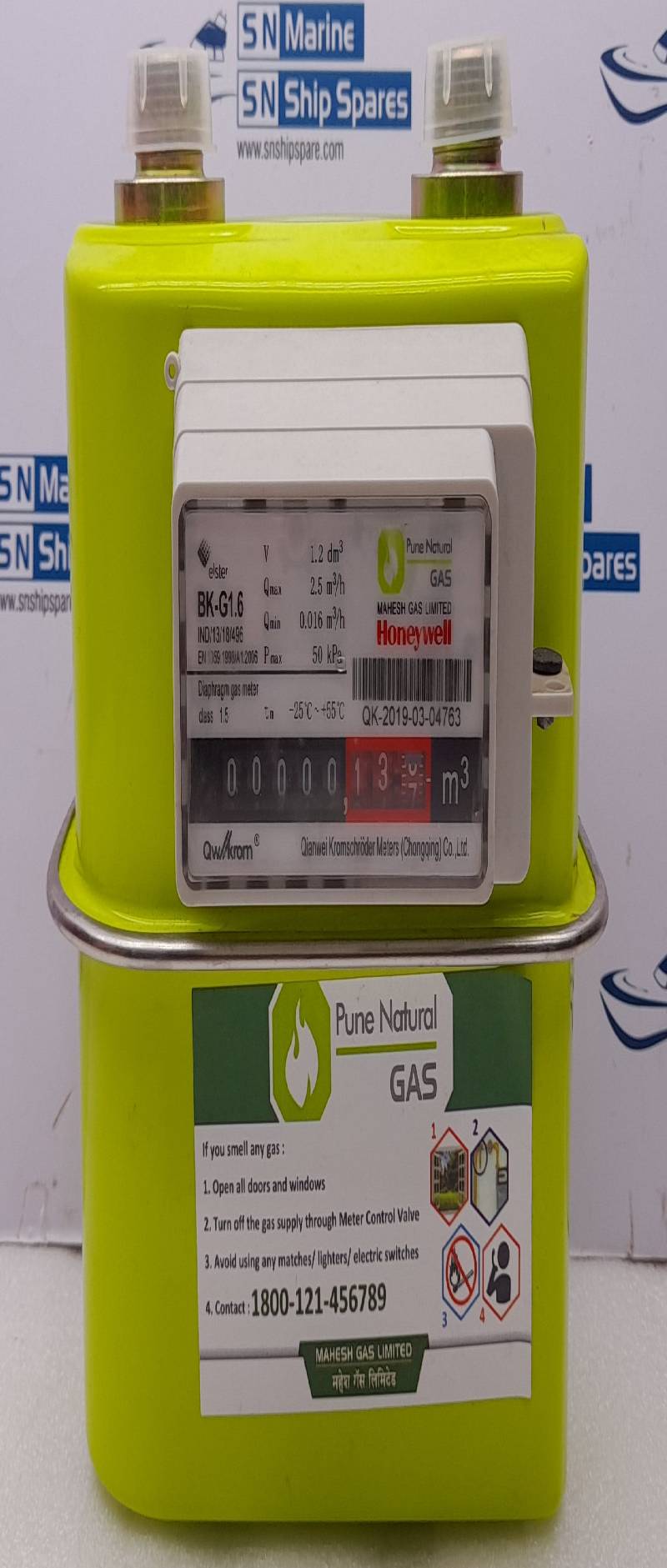 Honeywell Elster BK-G1.6 Diaphragm Gas Meter Qmax 2.5m3/h Pmax 50kPa