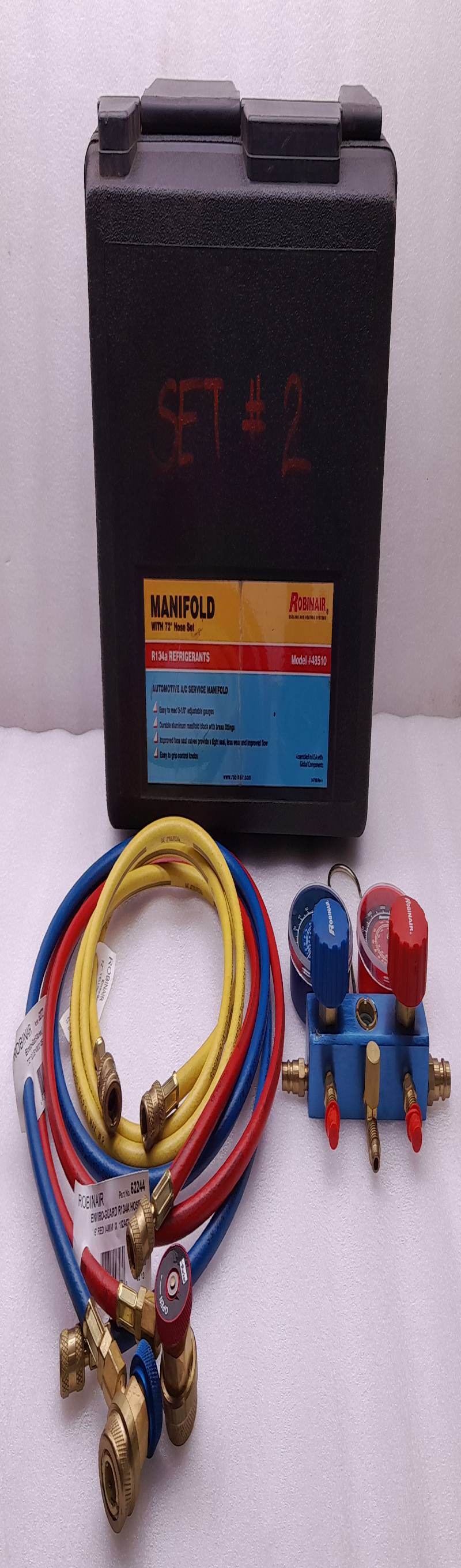 ROBINAIR 48510 Manifold With 72” Hose Set R134a Refrigerants