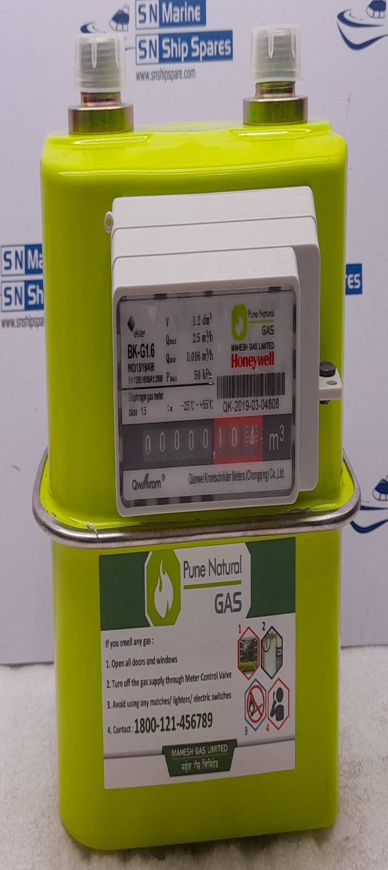 Honeywell Elster BK-G1.6 Diaphragm Gas Meter Qmax 2.5m3/h Pmax 50kPa