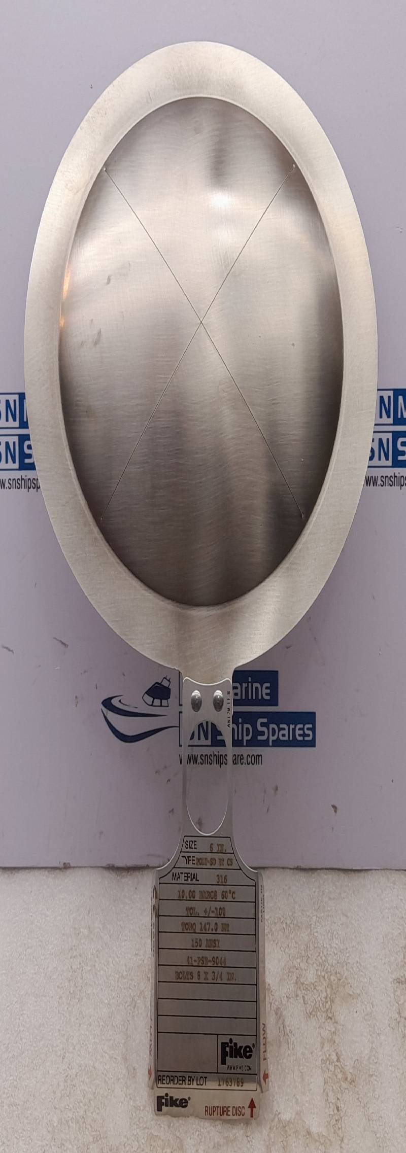 Fike POLY-SD BT CS Rupture Disc Size 6 IN 10.00 BARG 60°C  41-PSE-9044