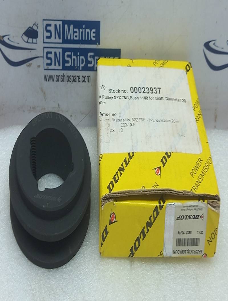 Dunlop SPZ71X1 V Pulley SPZ 75/1, Bush 1108 For Shaft Diameter 20mm