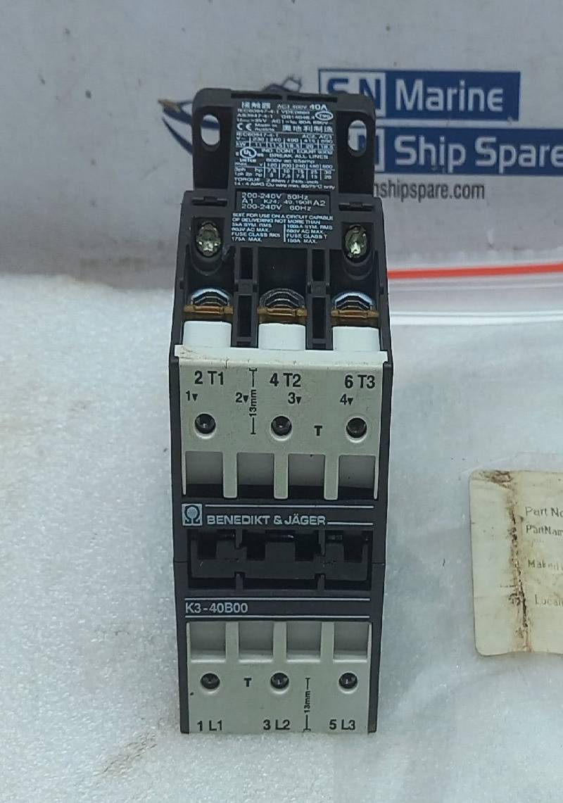 Benedikt & Jager K3-40B00 Electrical Contactor 200-240V 50Hz 200-240V 60Hz