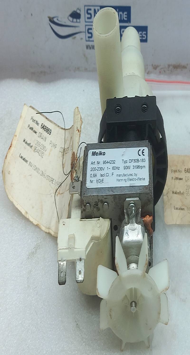Meiko 9544232 Drain Pump 200-230V 1~60Hz 90W 316rpm 0.8A DP30B-183
