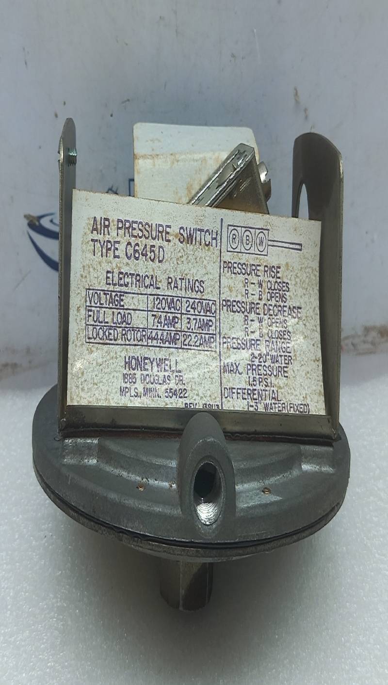 Honeywell C645D 1052 Pressure Switch C645D1052